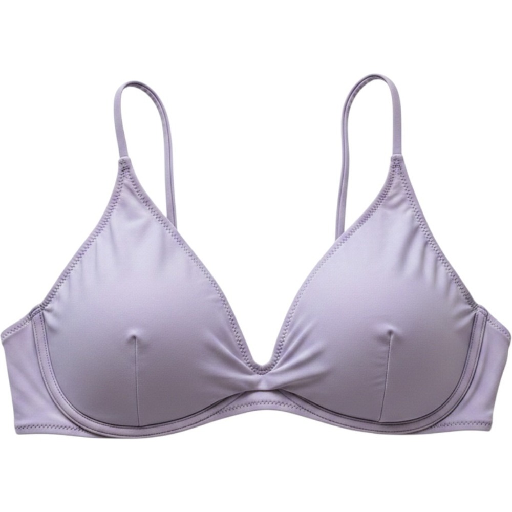 Lavender‎ Triangle Bikini Top Adjustable Straps V-Neck Swim Top Purple M